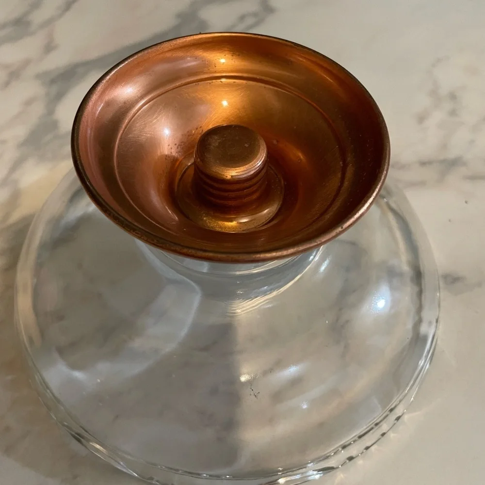 PRINCESS HOUSE Vintage Glass and Copper candy bowl